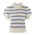 Celine Sweater Cream XS SS striped mohair sweater