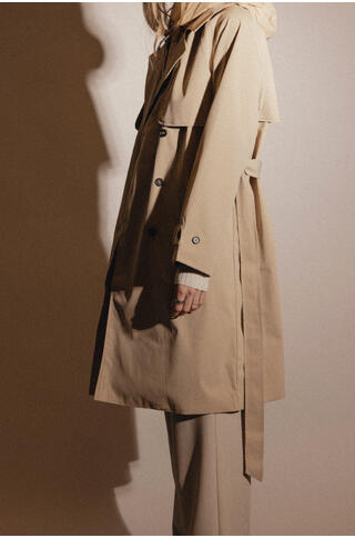 Eira Coat Technical trench with removable hood