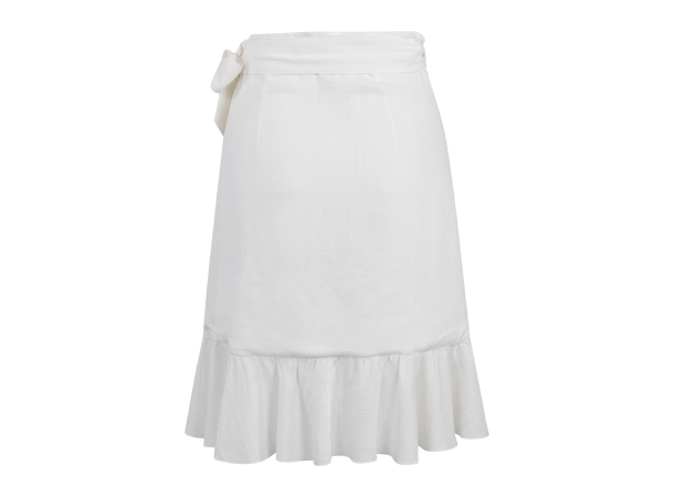 Elana Skirt White S Linen wrap skirt 