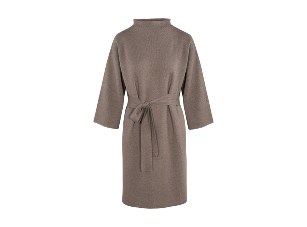 Flannery Dress Brown XS Viscose knit dress with belt 