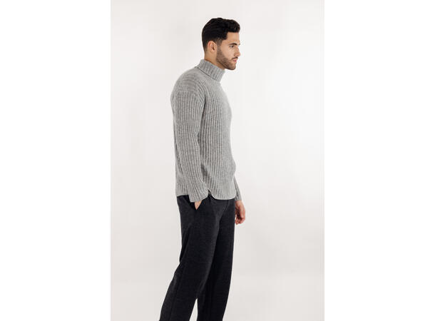 Franklin Turtle Grey Melange L Rib knit wool sweater 