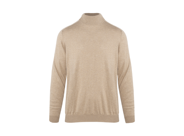 Gino Sweater Sand Melange M Merino blend turtleneck 