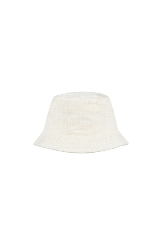 Katie Hat White One Size Boucle bucket hat