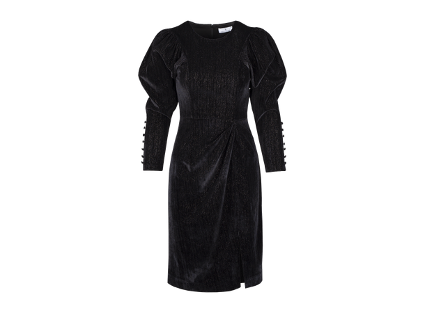 Melinda Dress Black S Velour glitter party dress 