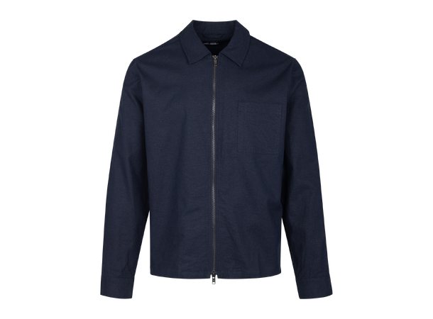Meskar Overshirt Navy XXL Linen stretch zip overshirt 