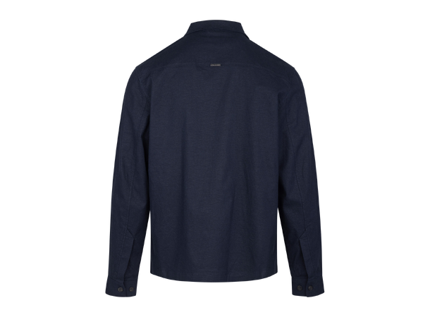 Meskar Overshirt Navy XXL Linen stretch zip overshirt 