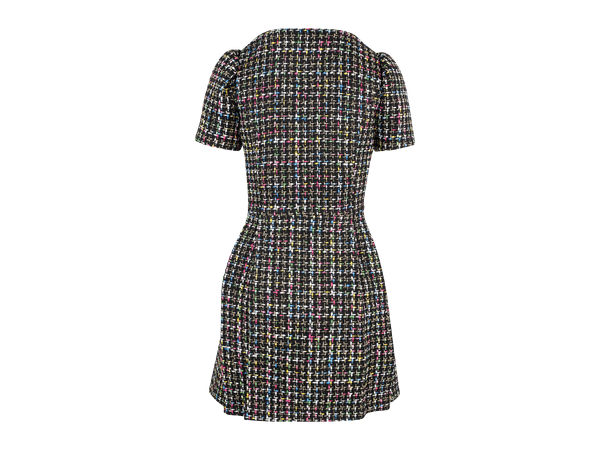Nala Dress Black multi S Boucle zip dress