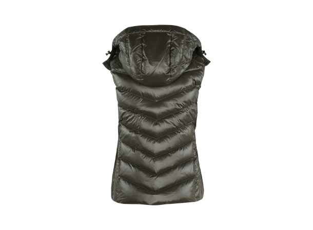 Olivia Down Vest Olive S Glossy down vest