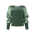 Sarla Top Eden Green XS Organza longsleeve blouse