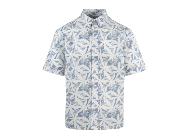 Savio Shirt Dusty blue S Leaf pattern SS shirt 
