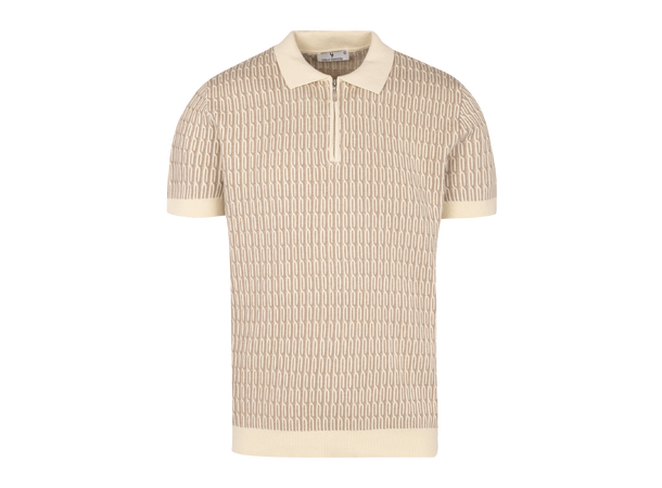 Sorata Pique Cream XXL Cable knit half-zip pique 