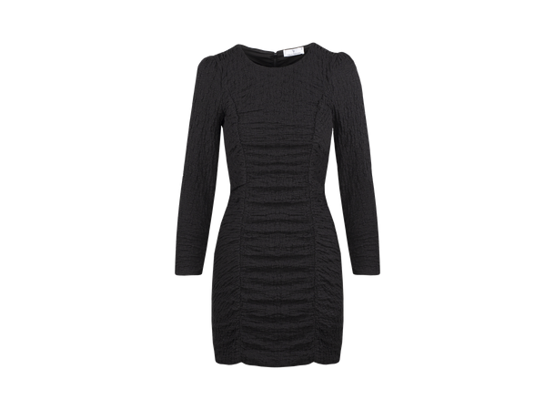Yellen Dress Black M Cotton gathering mini dress 