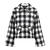 Anja Jacket Black/Cream S Short checked wool jacket 