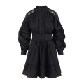 Adena Dress Black L Short poplin lace dress
