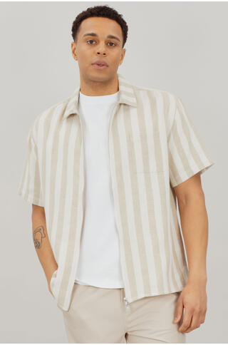 Bale SS Shirt Loose SS linen zip shirt