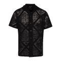 Cain Shirt Black XXL Crochet SS shirt
