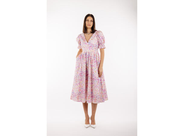 Felicia Dress Pink AOP M Puffed sleeve dress 