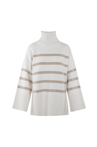 Livia Sweater Boxy striped turtleneck