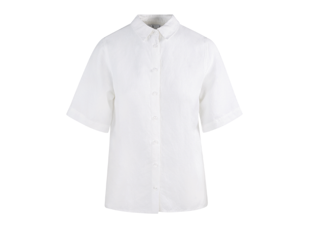 Liza SS Shirt White S Basic shortsleeve linen shirt 