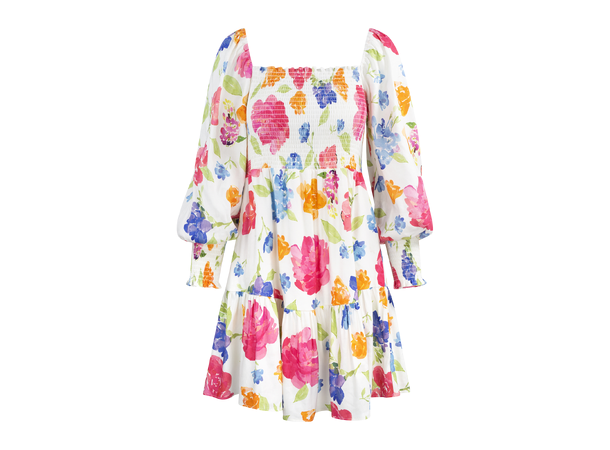 Lola Dress Watercolour blossom AOP M Linen flower dress