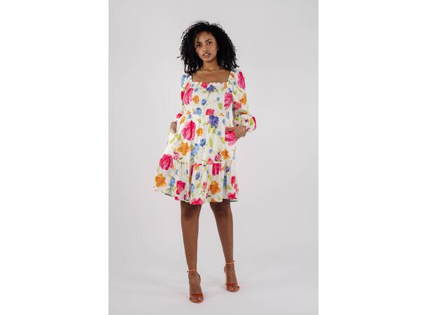 Lola Dress Watercolour blossom AOP M Linen flower dress 