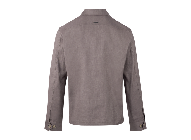 Mayk Overshirt Mid brown melange S Oxford linen overshirt 