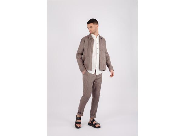 Mayk Overshirt Mid brown melange S Oxford linen overshirt 