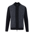Milton Zip Cardigan Black XL Two-tone wool knit