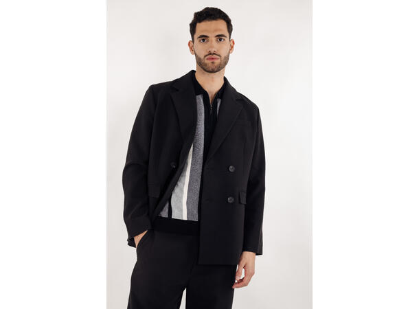 Moore Blazer Black M Double breasted stretch blazer 