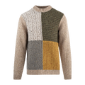 Pitt Sweater Sand multi M Patchwork knit r-neck