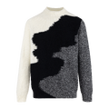 Rockefeller Sweater Cream S Intarsia knit wool sweater