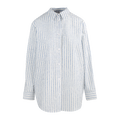 Tindra shirt Blue stripe S Striped cotton shirt