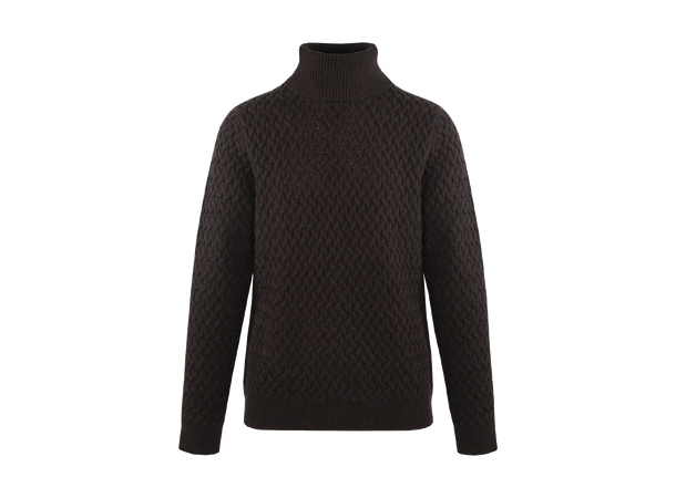 Torstein Sweater Coffee L Basket knit turtle 