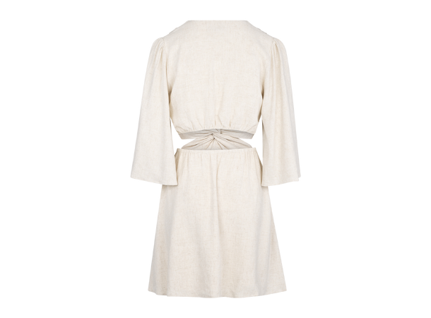 Ayla Dress Sand Melange L Cut-out slub dress 