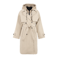 Eira Coat Silver Mink S Technical trench with removable hood