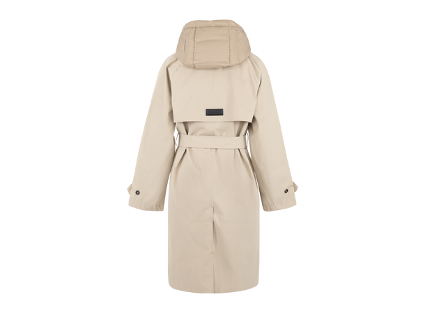 Eira Coat Silver Mink S Technical trench with removable hood 