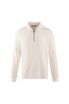 Emanuel Half-zip Cotton structure sweater