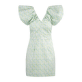 Evi Dress AOP Jade lime XL Jaquard flowers dress