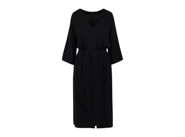 Hedvig Dress Black M Tie belt midi dress 