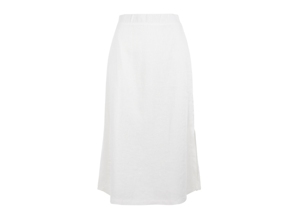 Hilma Skirt White M Linen midi skirt 