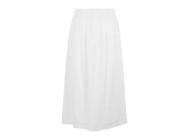 Hilma Skirt White M Linen midi skirt 