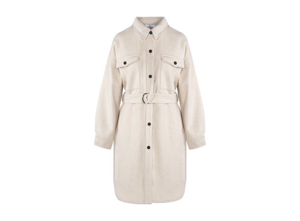 Katinka Overshirt Light Sand S Long belted overshirt 