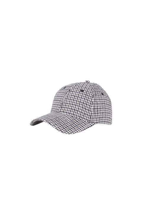 London Cap Cream One Size Houndstooth pattern cap