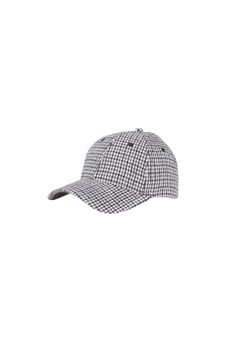 London Cap Cream One Size Houndstooth pattern cap