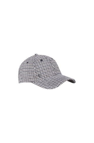 London Cap Cream One Size Houndstooth pattern cap