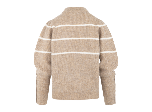 Lora Sweater Sand M Mohair sweater with stripes 