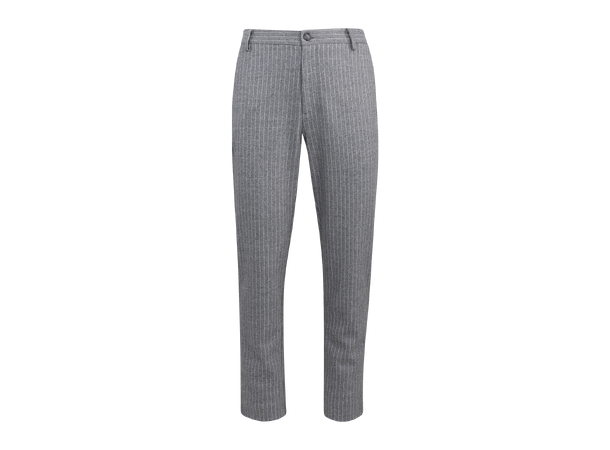 Nelson Pants Mid grey M Pinstripe wool jersey Urban Pioneers AS
