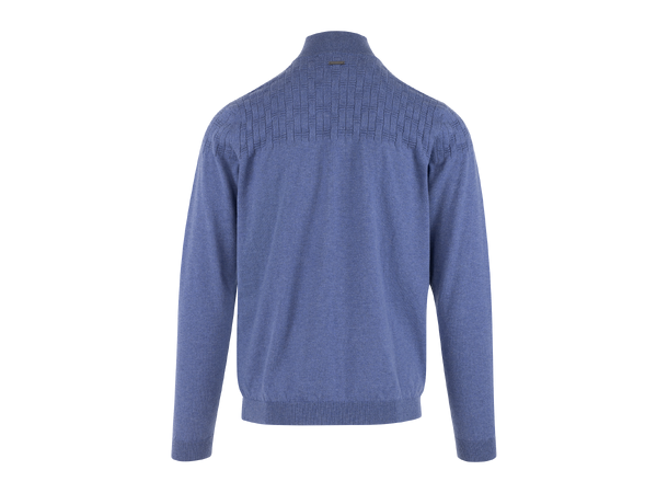 Phillis Half-zip Denim S Fine knit merino sweater 