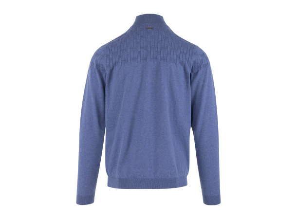 Phillis Half-zip Denim S Fine knit merino sweater