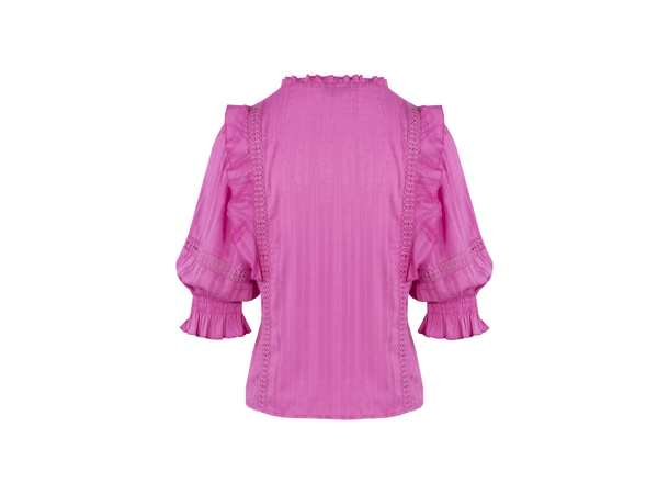 Rebekka Blouse Super pink L Organic cotton blouse 